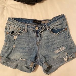 Ripped jean shorts